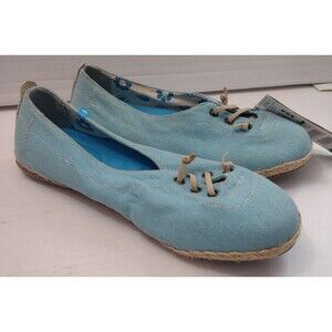 Freewaters Womens Blue Slip On Canvas Espadrille Shoes Size 9 NWT